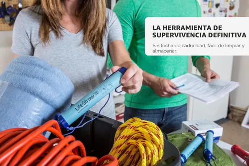 Miniatura 8 de LifeStraw Filtro de agua personal para senderismo, camping, viajes y preparación para emergencias Azul