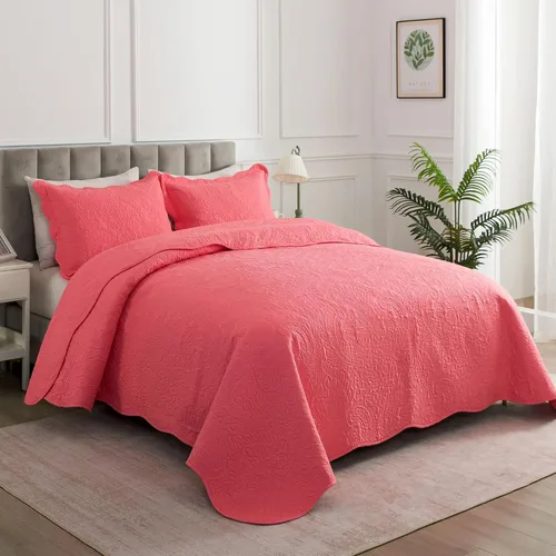 Miniatura 311 de HoneiLife - Juego de colcha de tamaño Queen, juego de ropa de cama de pana bordada de 3 piezas, colcha de lujo, ligera, cálida, para todas las Pana