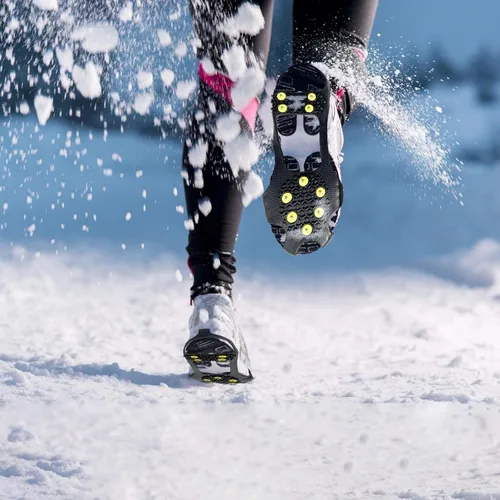 Miniatura 4 de Empuñaduras de hielo y nieve para zapatos y botas, pinchos extraíbles para zapatos de nieve, agarres antideslizantes para escalar, senderismo
