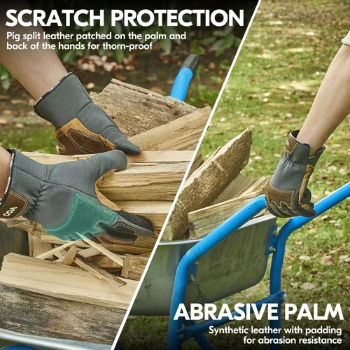 Miniatura 3 de Vgo... 1 par de guantes de jardinería para hombre, guantes de trabajo de seguridad, a prueba de pinchazos, a prueba de espinas, pantalla táctil