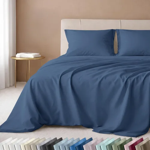 California Design Den Juego de sábanas tamaño King, 100% algodón, sábanas lujosas de 600 hilos con bolsillo profundo, ropa de cama duradera con 13 -