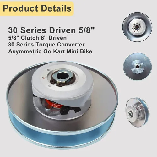 Miniatura 4 de Convertidor de par serie 30 Embrague de 5/8" Mini bicicleta Go Kart asimétrica impulsada de 6 pulgadas, reemplaza al cometa 219457A