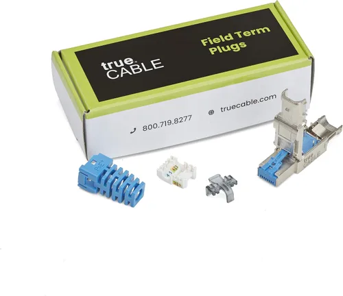 Miniatura 9 de TRUE CABLE Enchufe de terminación de campo sin herramientas Cat6A, STP blindado, PoE++ 4PPoE, sin herramientas, conector modular RJ45, 10Gb