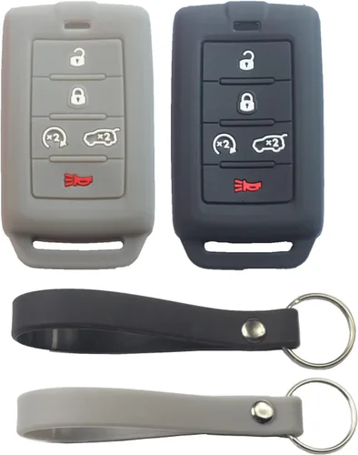 Miniatura 8 de 2 fundas para llavero de 5 botones compatibles con Jeep, 2 piezas negro, Pequeño