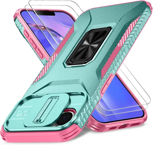 Miniatura 53 de Funda HakkTaoo para iPhone 13/iPhone 14 de 6.1 Pulgadas con Funda Deslizante para Cámara + Protector de Pantalla (2 Paquetes), Funda Protectora a