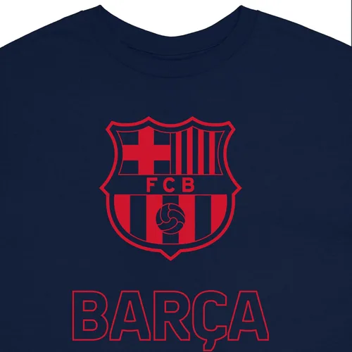 Miniatura 4 de Icon Sports Camiseta de algodón con licencia oficial del FC Barcelona, unisex para adultos azul marino (94ct-navy)