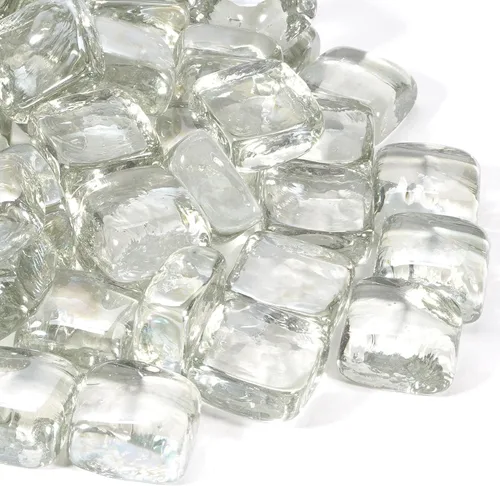 Cubo de vidrio transparente para hoguera, cuentas de vidrio templado para chimenea, mesa de hoguera interior o exterior, propano y gas natural, 10