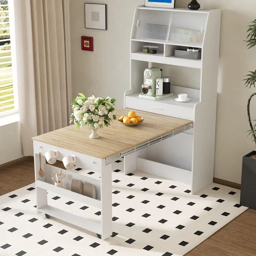 Miniatura 45 de JIVOIT Juego de mesa de comedor de 3 piezas con altura de mostrador, juego de comedor de madera maciza con 2 taburetes tapizados, mesa de comedor