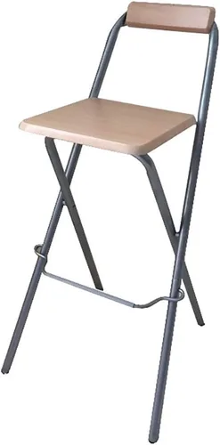 Miniatura 12 de Taburete plegable para el hogar, silla de bar de 27/29 pulgadas, taburete alto con respaldos, silla de pub de madera, taburete de metal