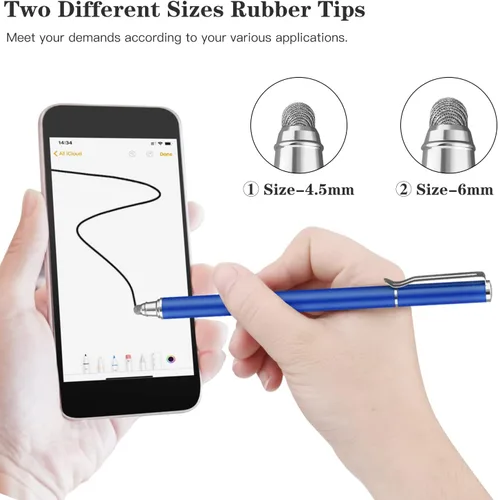 Miniatura 3 de METRO - Lápiz capacitivo universal para pantallas táctiles, punta de fibra capacitiva de alta sensibilidad, lápiz capacitivo 2 en 1 para iPad