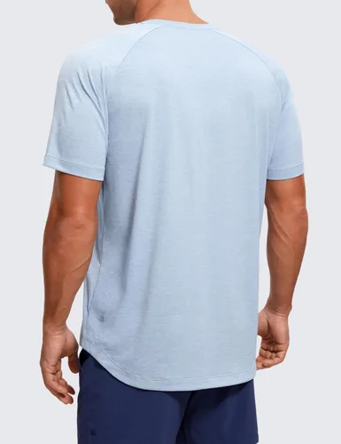 Miniatura 2 de CRZ YOGA Crewneck Workout Shirts for Men - Quick Dry Running Athletic T-Shirts Lightweight Basic Tops