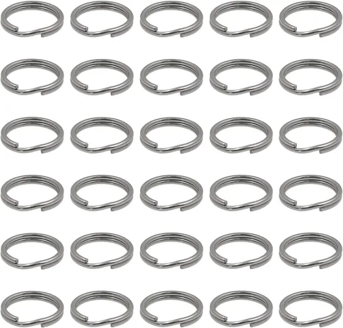 BokWin 60 llaveros pequeños, anillos divididos de acero inoxidable, mini anillo de salto dividido con bucles dobles, llaveros redondos, anillos