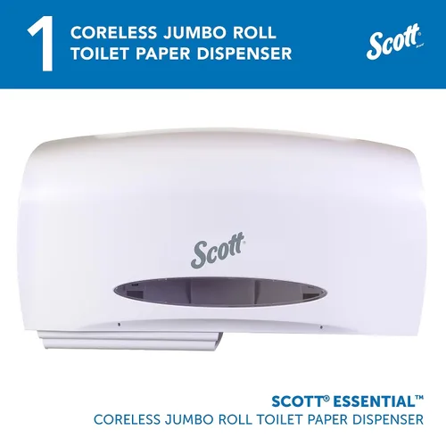 Miniatura 2 de Kimberly-Clark Scott Essential JRT - Dispensador de papel higiénico doble sin núcleo (09609), alta capacidad, duradero, 20 x 6 x 11 pulgadas