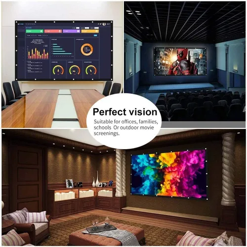Miniatura 2 de Pantalla de proyector de película portátil al aire libre: Pantalla de proyección plegable y sin arrugas de 120 pulgadas 16:9 HD 4K para cine en casa