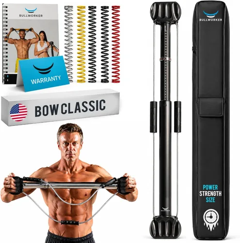 Bullworker - Bow Classic - Ejercitador isométrico y equipo para ejercicios en el hogar, incluye estuche portátil