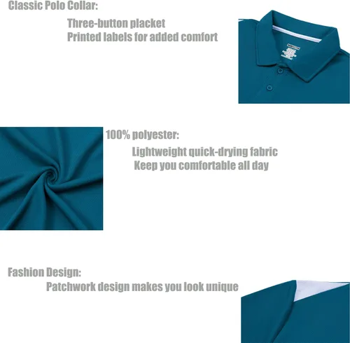 Miniatura 2 de Corna Camisas de golf para hombre que absorben la humedad ajuste seco de secado rápido manga corta estilo casual para hombre