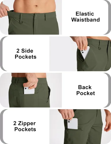 Miniatura 5 de MAGCOMSEN Men's Hiking Cargo Shorts Quick Dry Lightweight 9" Golf Shorts Summer Casual Work Outdoor with 5 Zipper Pockets
