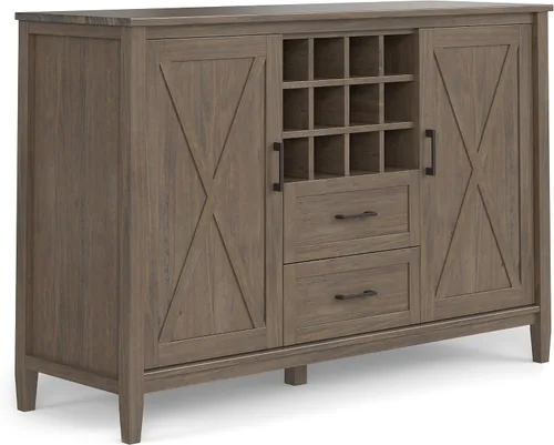 Miniatura 25 de Simpli Home - Mueble bajo Warm Shaker para almacenamiento, Pino, Marrón (Tobacco Brown)