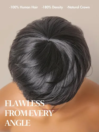 Miniatura 6 de Luvme Hair Ultra Confortable, de Colocación Rápida y Fácil, Corte Pixie Corto con Flequillo de 12.7 cm, con Tapa de Algodón Amistosa con la Piel