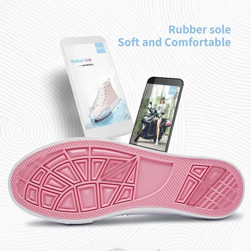 Miniatura 26 de Obtaom Zapatos de lona de alta calidad para mujer/hombre para jugar a media pantorrilla, zapatillas de deporte de moda casuales con cordones de alta