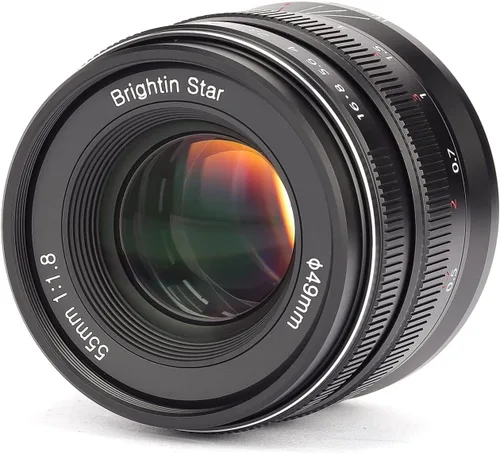 Brightin Star 55mm F1.8 de marco completo con enfoque manual para cámaras sin espejo Sony E Mount, lente fija estándar de gran apertura, compatible