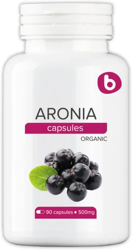 Cápsulas orgánicas de bayas de Aronia – Suplemento de chokeberry negro con antocianinas y polifenoles naturales – Apoya el sistema inmunológico – de