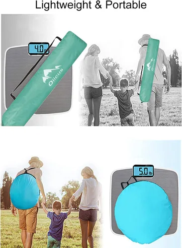 Miniatura 7 de Oileus - Tienda de campaña de playa XL para 4 personas, tienda de campaña portátil instantánea para playa con bolsa de transporte, estacas, 6 bolsas