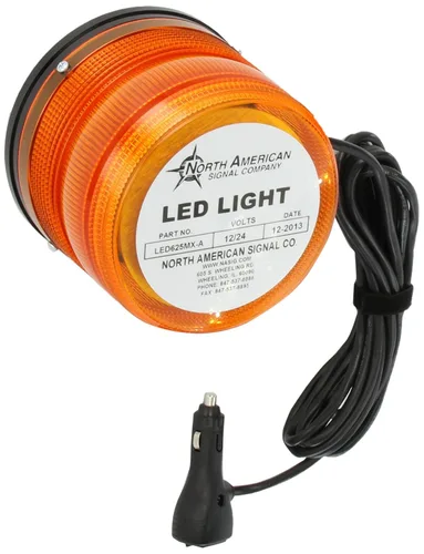 North American Signal - LED625MX-A LEDQ375MX-A Clase 1 Luz LED de advertencia de alta potencia con montaje magnético, 12/24V, corriente 1.6A, ámbar