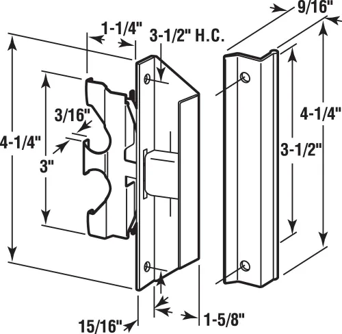Miniatura 2 de Prime-Line Un pestillo y tirador de puerta de pantalla negro 220, se adapta a Bay Mills (paquete individual), plástico/acero/zinc Se adapta a