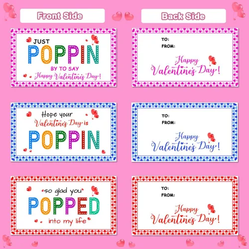 Miniatura 3 de JUNQIU Tarjetas del Día de San Valentín para Niños de Escuela, Paquete de 30 Tarjetas Pop It de San Valentín, Tarjetas de Intercambio de San