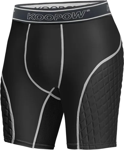 Miniatura 11 de KOOPOW - Pantalones cortos acolchados deslizantes para adultos, hombres, con almohadillas deslizantes para béisbol, fútbol, lacrosse, hockey