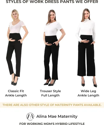 Miniatura 9 de Pantalones de maternidad cómodos elásticos para mujer, pantalones capri casuales de embarazo para el trabajo