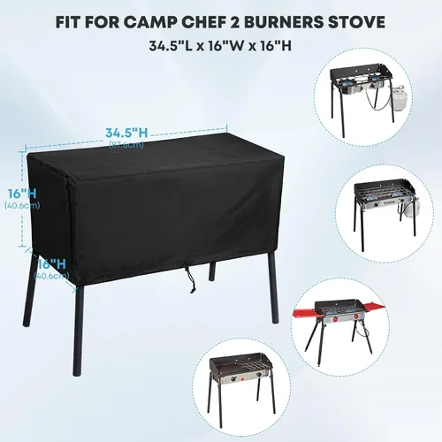 Miniatura 2 de Cubierta de patio Stanbroil para estufa de campamento Chef de 2 quemadores, cubierta de estufa para exteriores de 14'' x 32'' para estufa