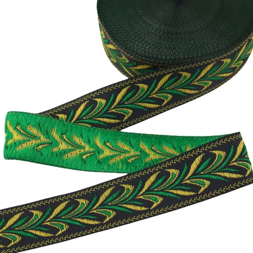 Miniatura 7 de Cinta jacquard boho de 10 yardas bordada dorada para coser, bolso hecho a mano, decoración de ropa