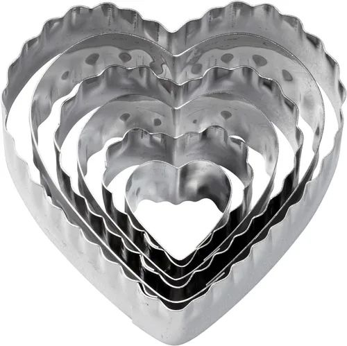Miniatura 2 de Wilton Cortadores de doble cara para fondant, 6 piezas, corazones, plata