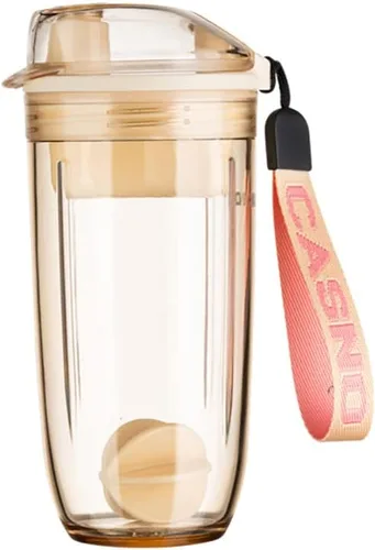 Miniatura 8 de Botella mezcladora de proteínas para gimnasio, botellas mezcladoras para mezclas de proteínas, taza agitadora Soylent con bola batidora, correa