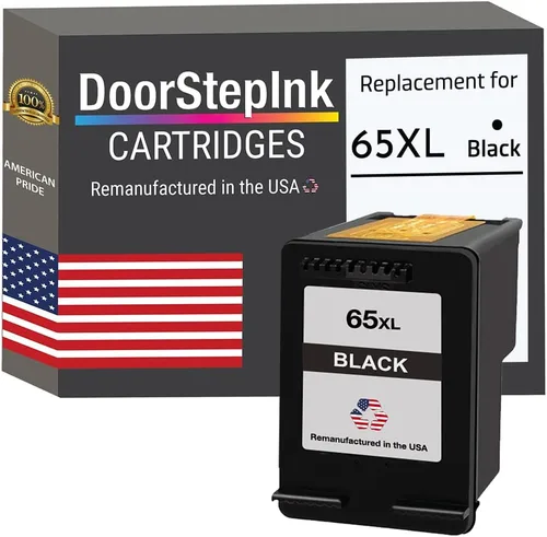DoorStepInk 65XL - Cartucho de tinta remanufacturado negro para HP 65XL, compatible con DeskJet 2633/2655/3758 y Envy 5055/5020/5032, alto