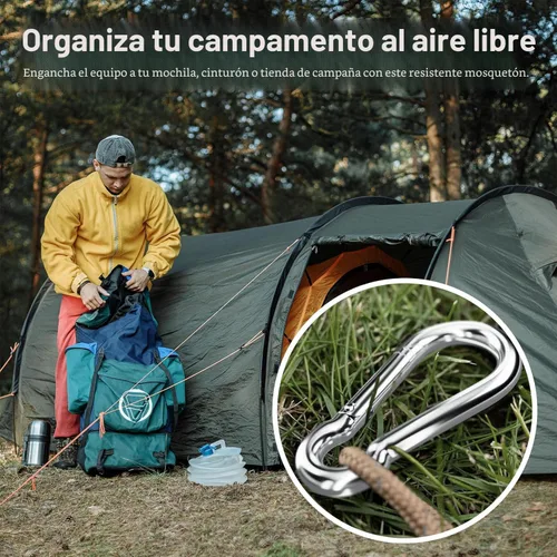 Miniatura 5 de sprookber Mosquetón de gancho de resorte de acero inoxidable - 304 clips de acero inoxidable, juego de 6