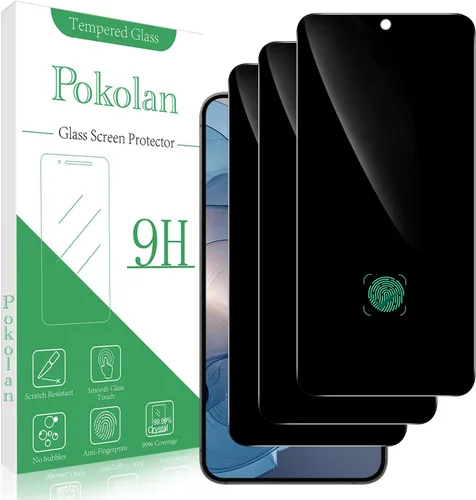 Miniatura 12 de Pokolan Paquete de 3 protectores de pantalla de privacidad para Samsung Galaxy S23 FE/ A54 5G antiespía privado de vidrio templado, antiarañazos