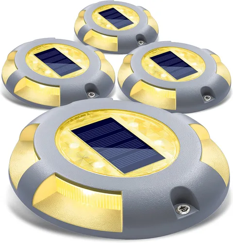 Miniatura 16 de SIEDiNLAR Luces solares para cubierta, luz LED para muelle de entrada, funciona con energía solar, marcadores de carretera impermeables para jardín