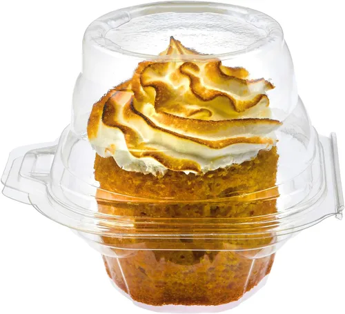 Green Direct Cajas apilables transparentes para cupcakes, contenedores individuales desechables herméticos con tapa, portador de plástico sin BPA, 25