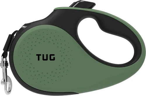 Miniatura 6 de TUG - Correa retráctil 360º para perros, libre de enredos, mango antideslizante, nailon resistente de 16 pies, freno de una sola mano, pausa
