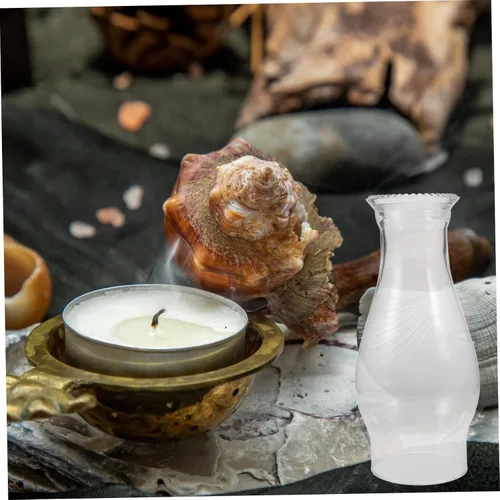 Miniatura 5 de Lámpara de cristal transparente, pantalla de queroseno de vidrio para chimenea, cubierta de lámpara de aceite, cubierta de portavelas con capucha