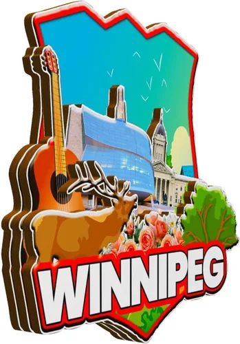 Miniatura 2 de Winnipeg - Imán de madera para nevera, diseño de Canadá, monumentos en 3D, recuerdos coleccionables, decoración hecha a mano, 1328