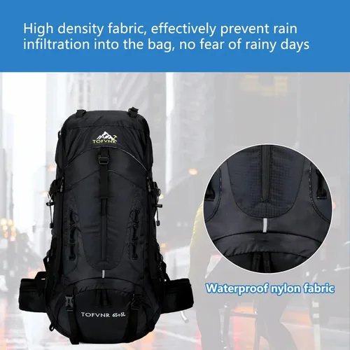 Miniatura 3 de Mochila de senderismo grande de 70 litros, mochila ligera para hombres y mujeres, al aire libre, gran capacidad, montañismo, impermeable, mochila