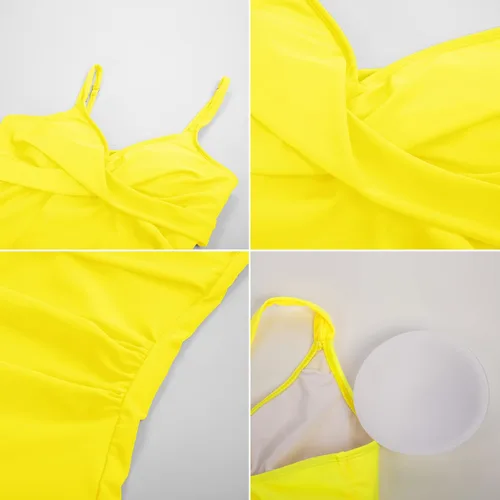 Miniatura 4 de CURLBIUTY Trajes de baño tankini de dos piezas para mujer, modesto control de abdomen, trajes de baño