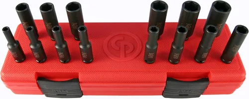 Miniatura 24 de Chicago Pneumatic SS814D - Unidad cuadrada de 1 pulgada, métrica profunda, 6 puntos, juego de llaves de impacto (4 piezas)