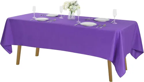 Miniatura 80 de Cupuamon - Mantel rectangular de 60 x 84 pulgadas, tela de poliéster lavable para decoración de bodas, fiestas, cenas y banquetes