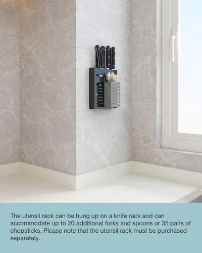 Miniatura 3 de Soporte para cuchillos de pared de cocina, almacenamiento de cuchillos debajo del gabinete, organizador de cuchillos para puerta de gabinete