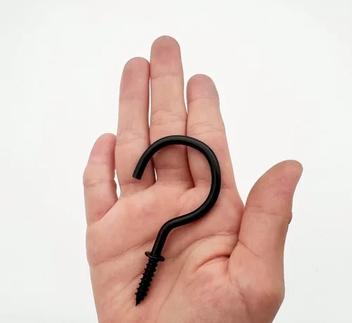 Miniatura 5 de Ganchos de rosca de 2 pulgadas, ganchos de techo negros para tazas, 20 ganchos de rosca, luces de Navidad y cortinas, cocina, colgador de plantas